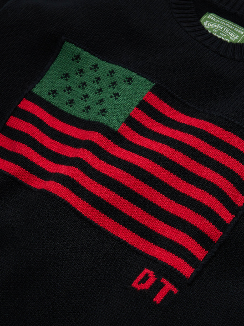 Pan-African American Pilled Sweater Black