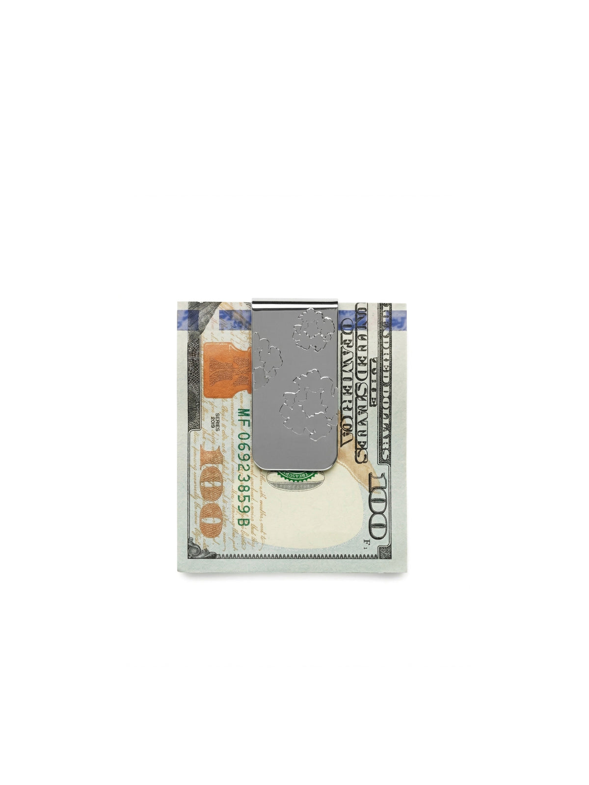 Cotton Wreath Money Clip Silver