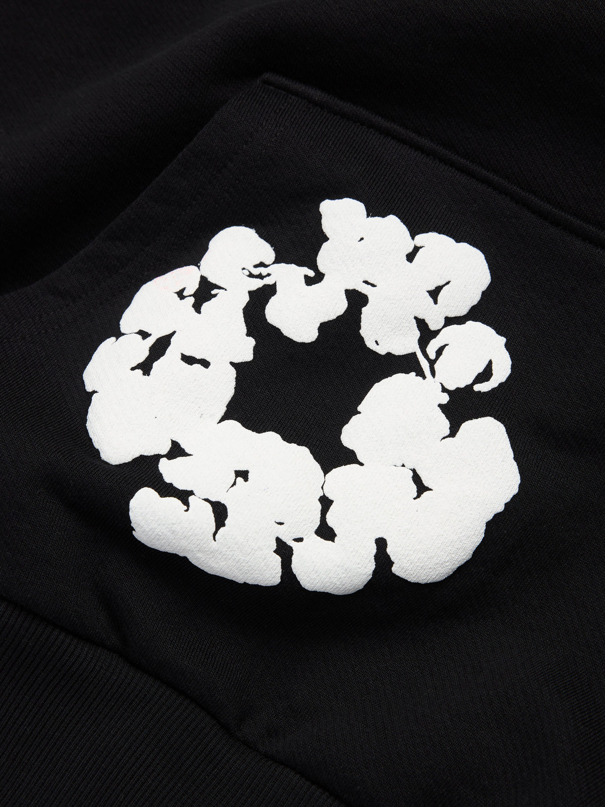 Cotton Wreath Hoodie Black