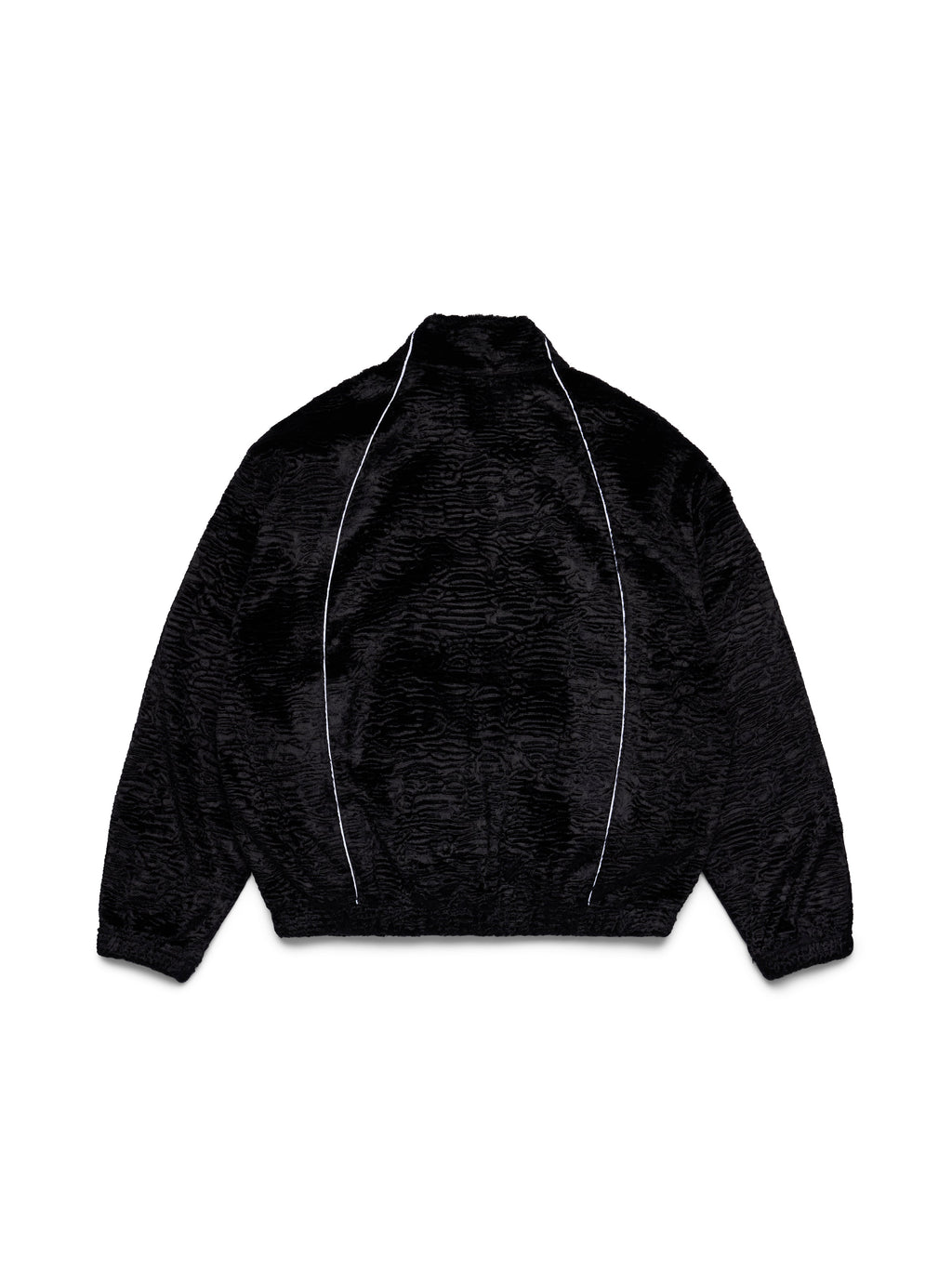 Faux Astrakhan Track Jacket Black