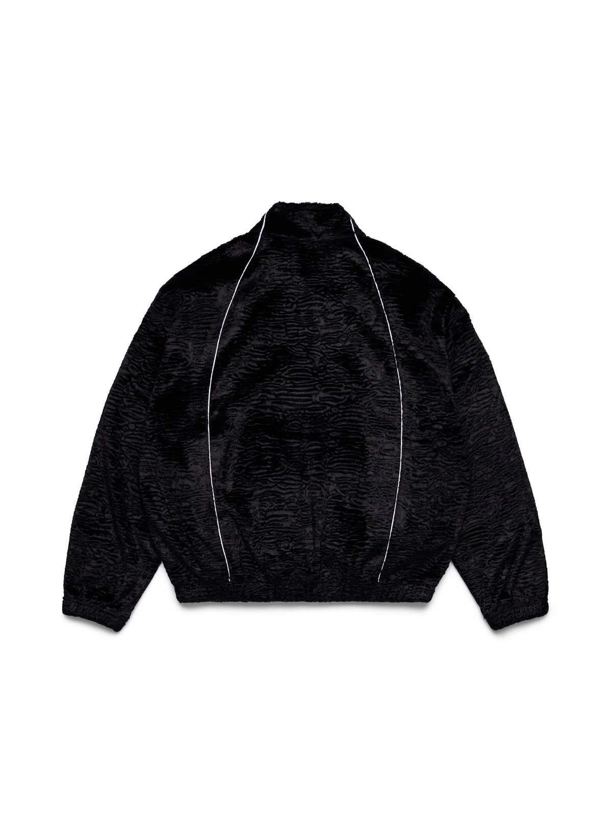Faux Astrakhan Track Jacket Black