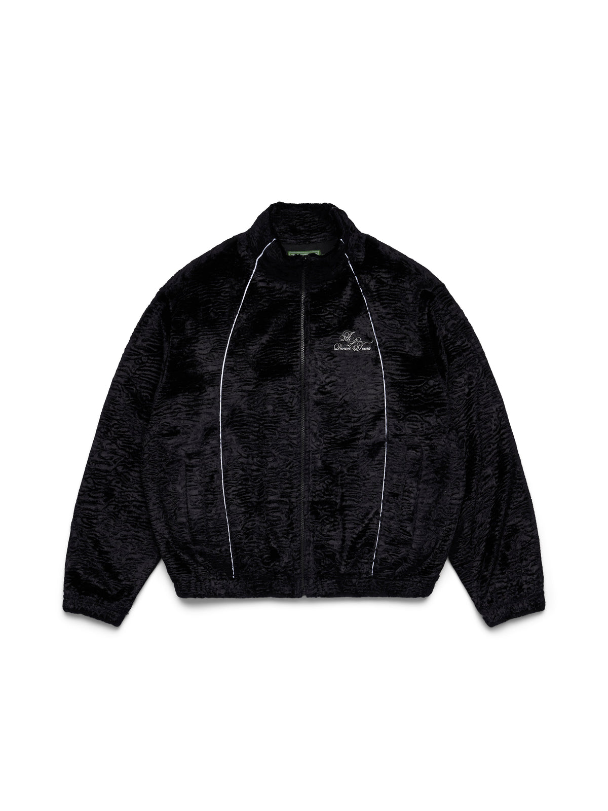 Faux Astrakhan Track Jacket Black