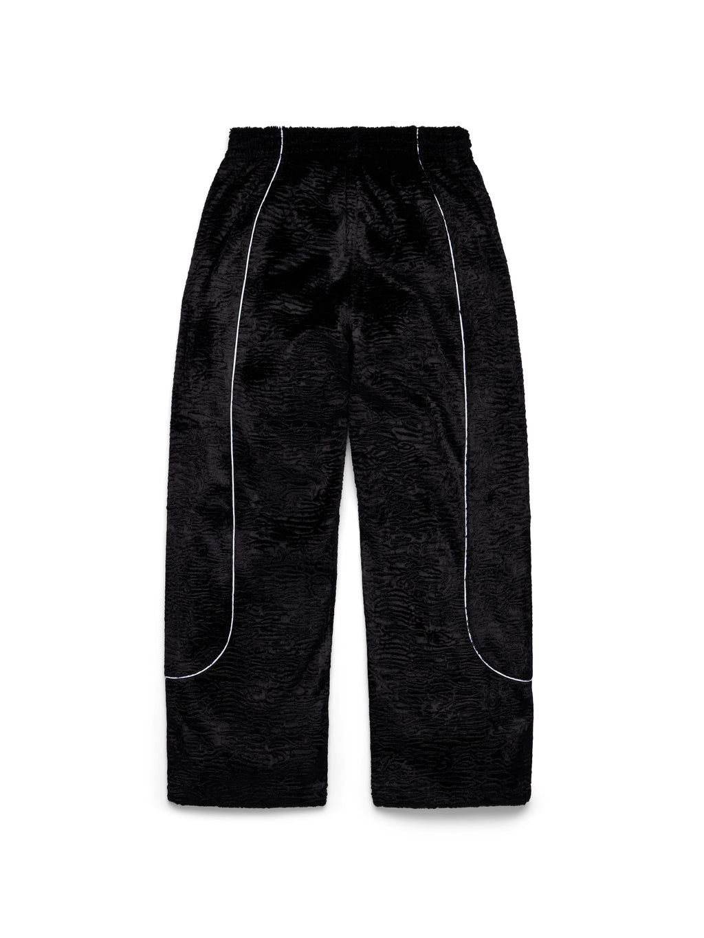 Faux Astrakhan Track Pant Black