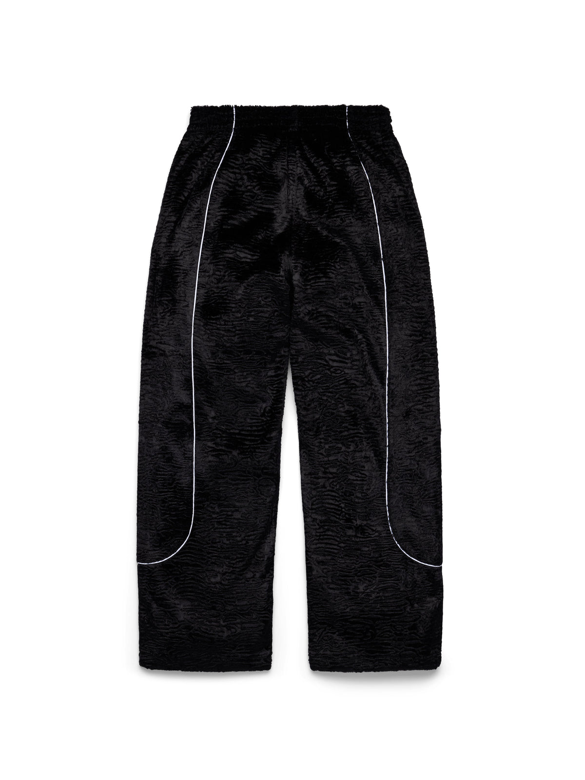 Faux Astrakhan Track Pant Black