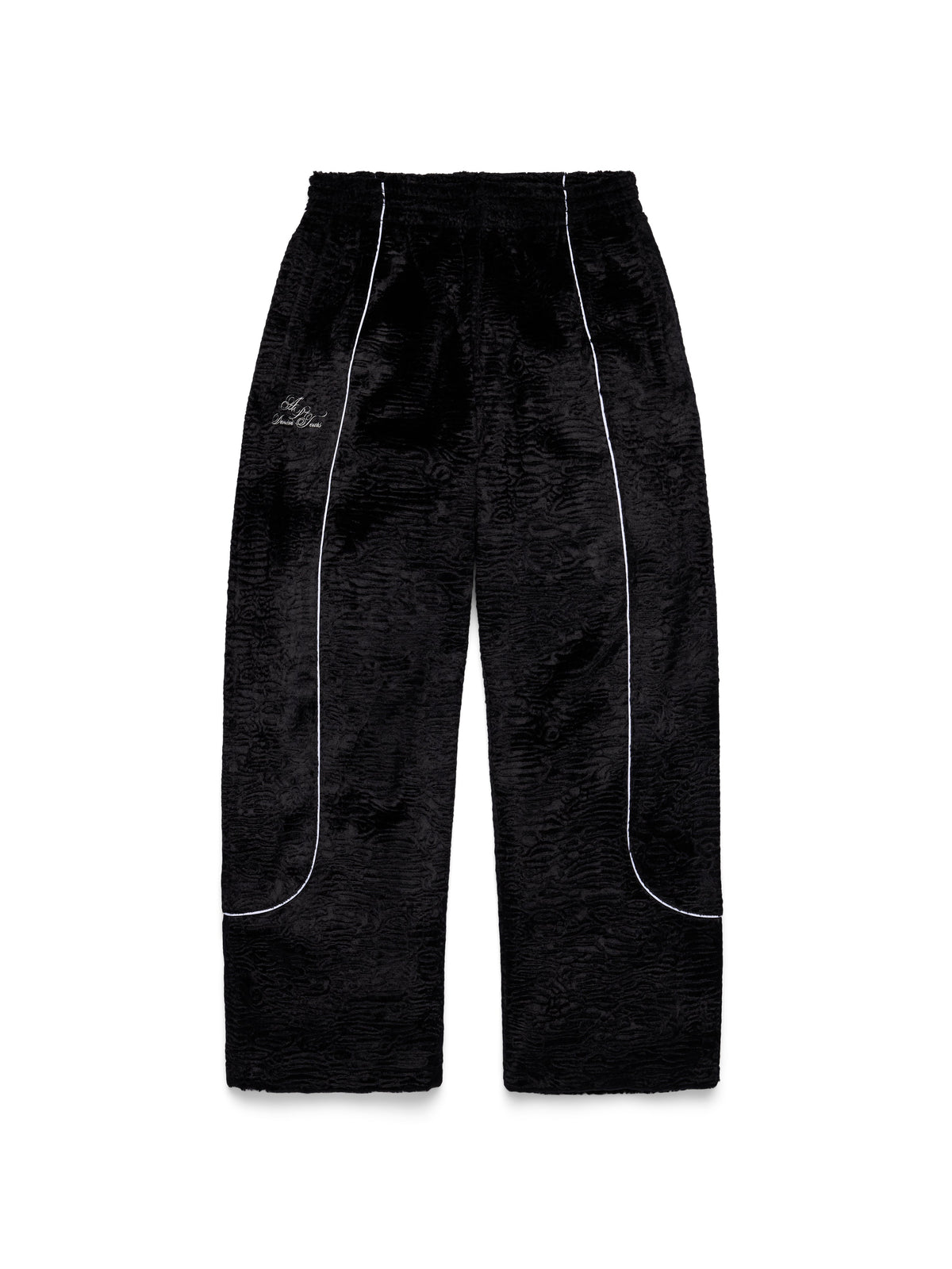 Faux Astrakhan Track Pant Black