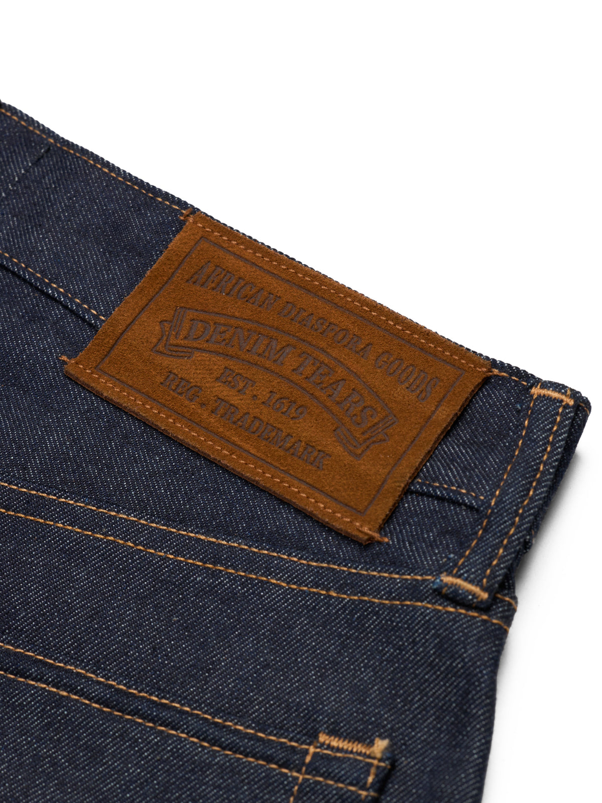 Straight Cotton Wreath Denim Pant Selvedge
