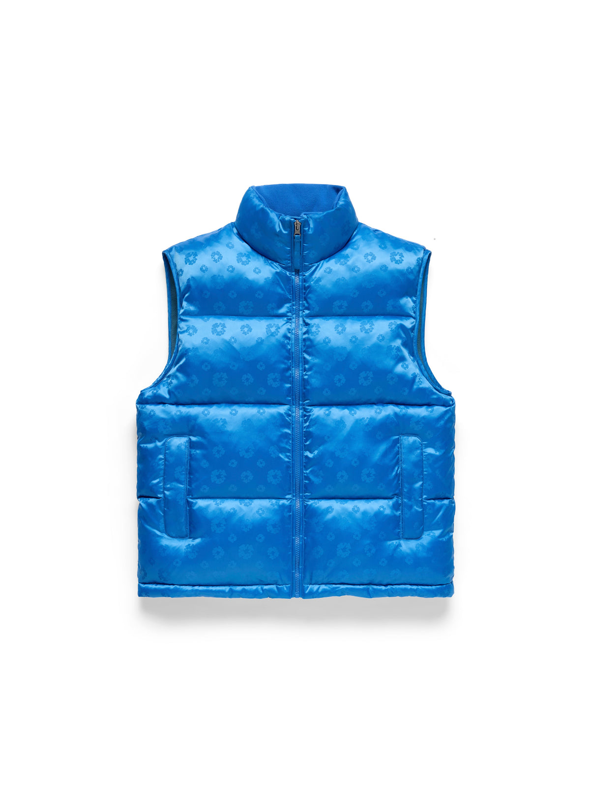 Jacquard Monogram Cotton Wreath Vest Blue