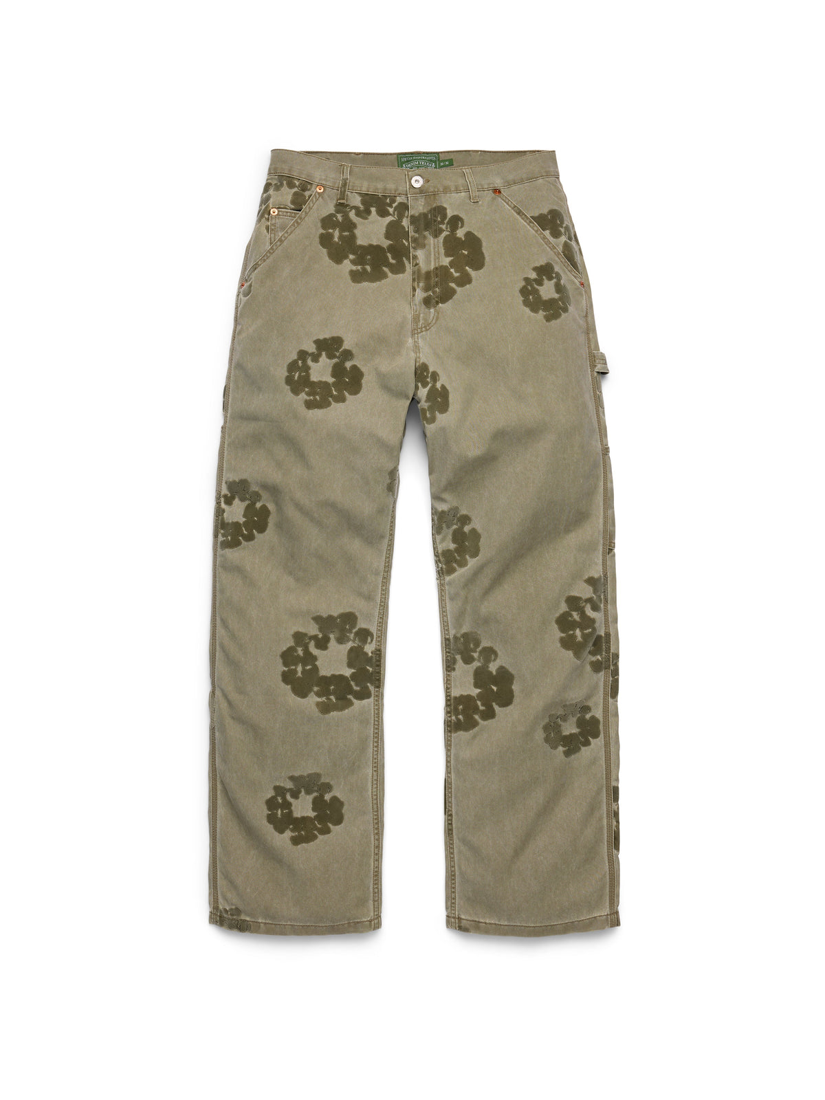 Cotton Wreath Flocked Carpenter Pant
