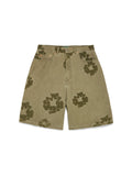 Cotton Wreath Flocked Short Khaki