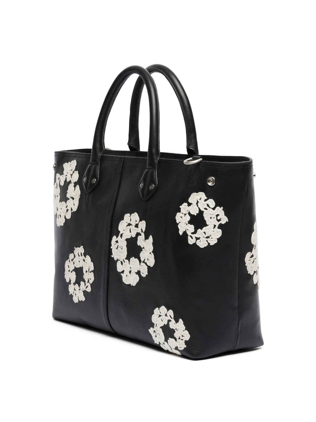 Cotton Wreath Leather Bag Large