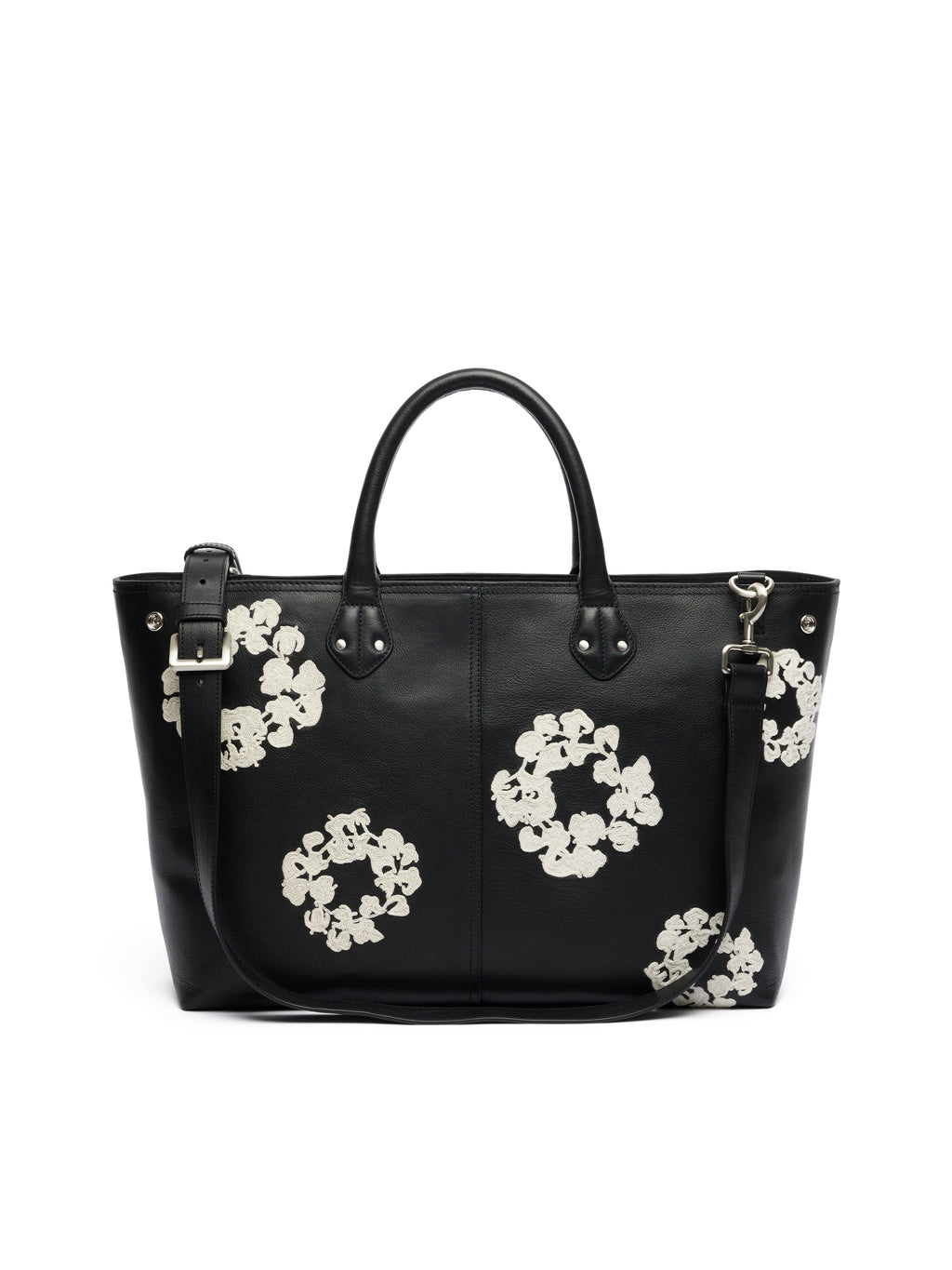 Cotton Wreath Leather Bag Large