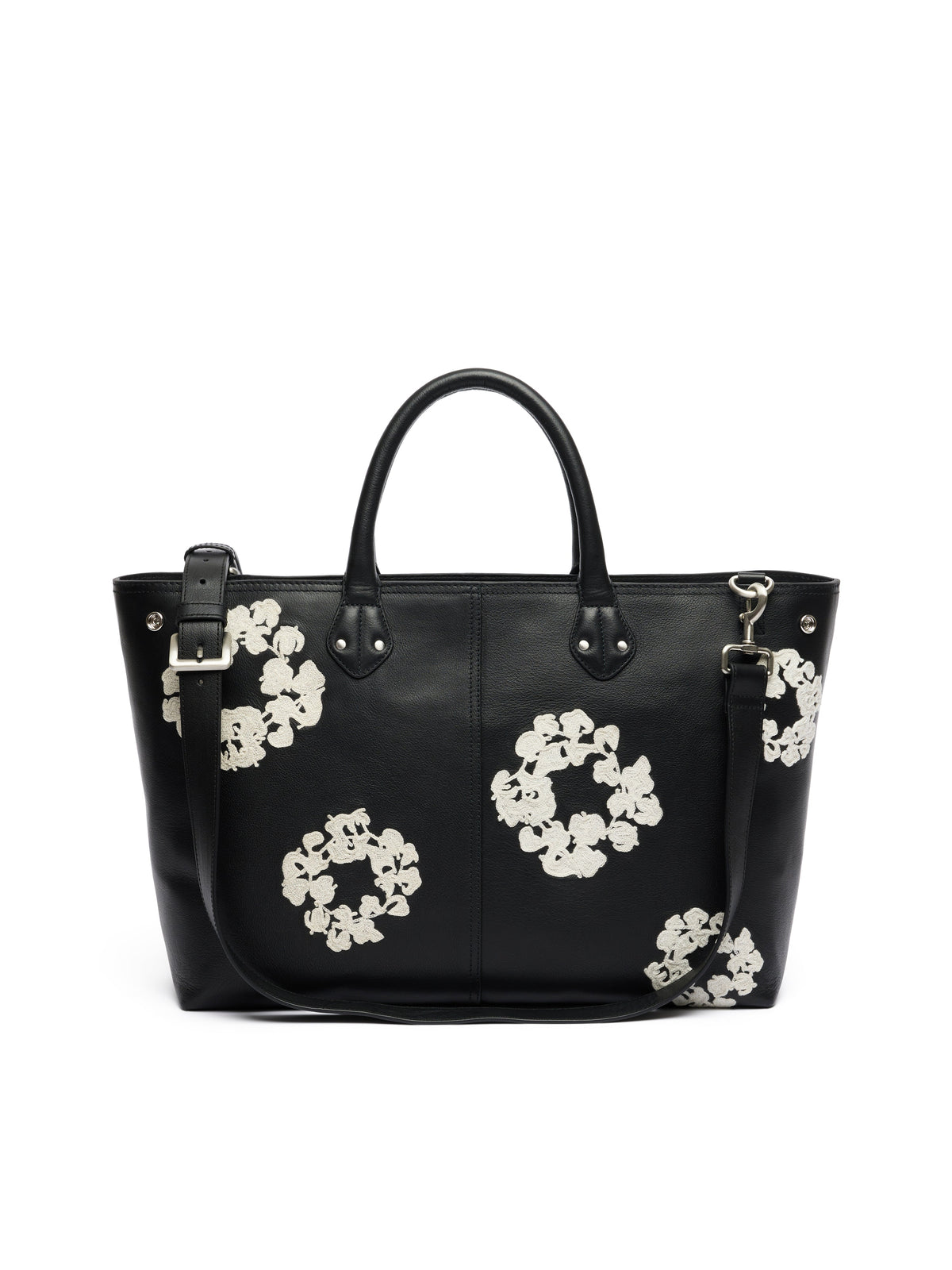 Cotton Wreath Leather Bag Large