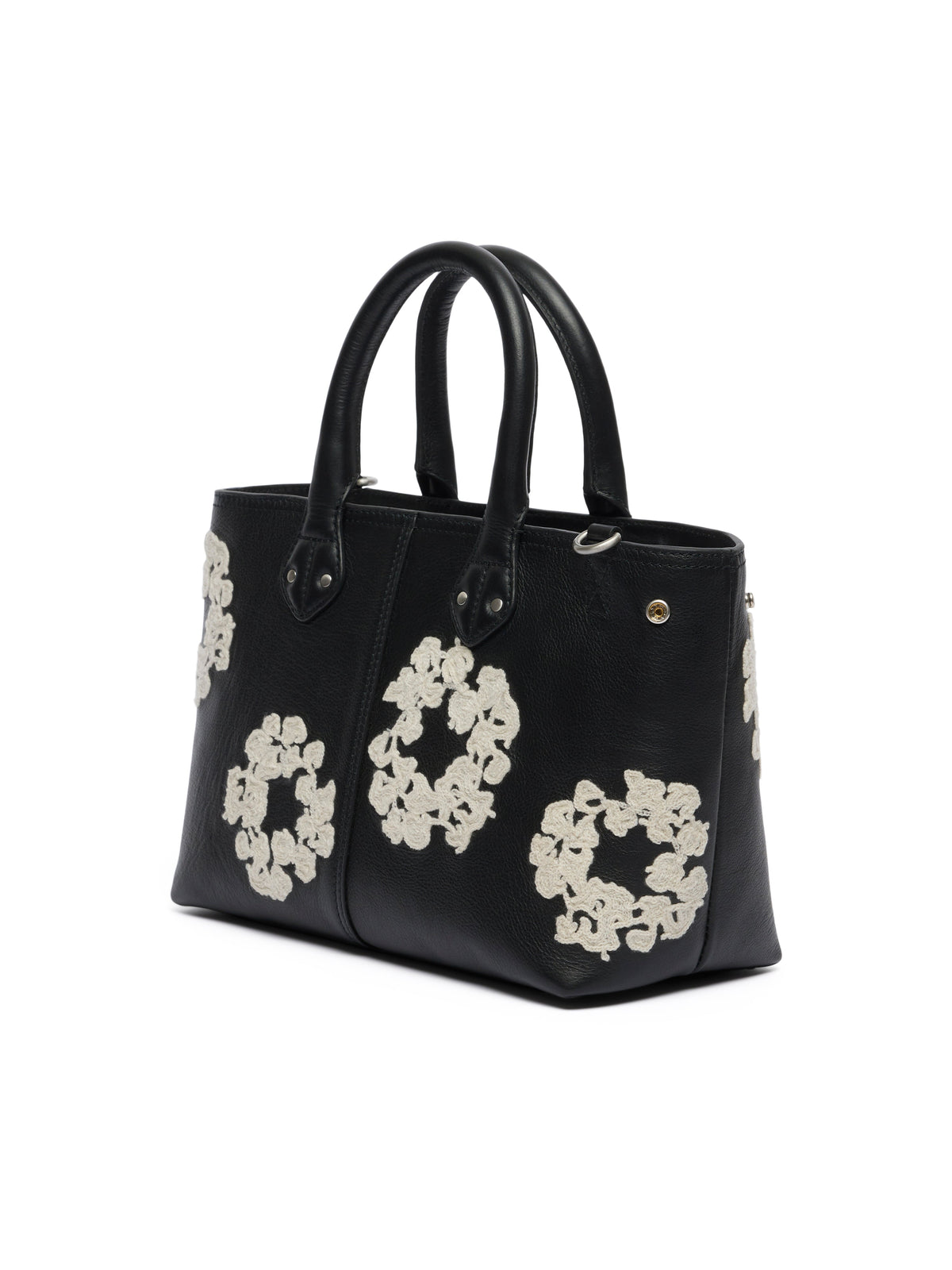 Cotton Wreath Leather Bag Small