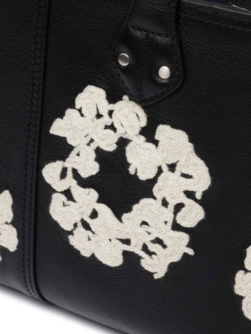 Cotton Wreath Leather Bag Small