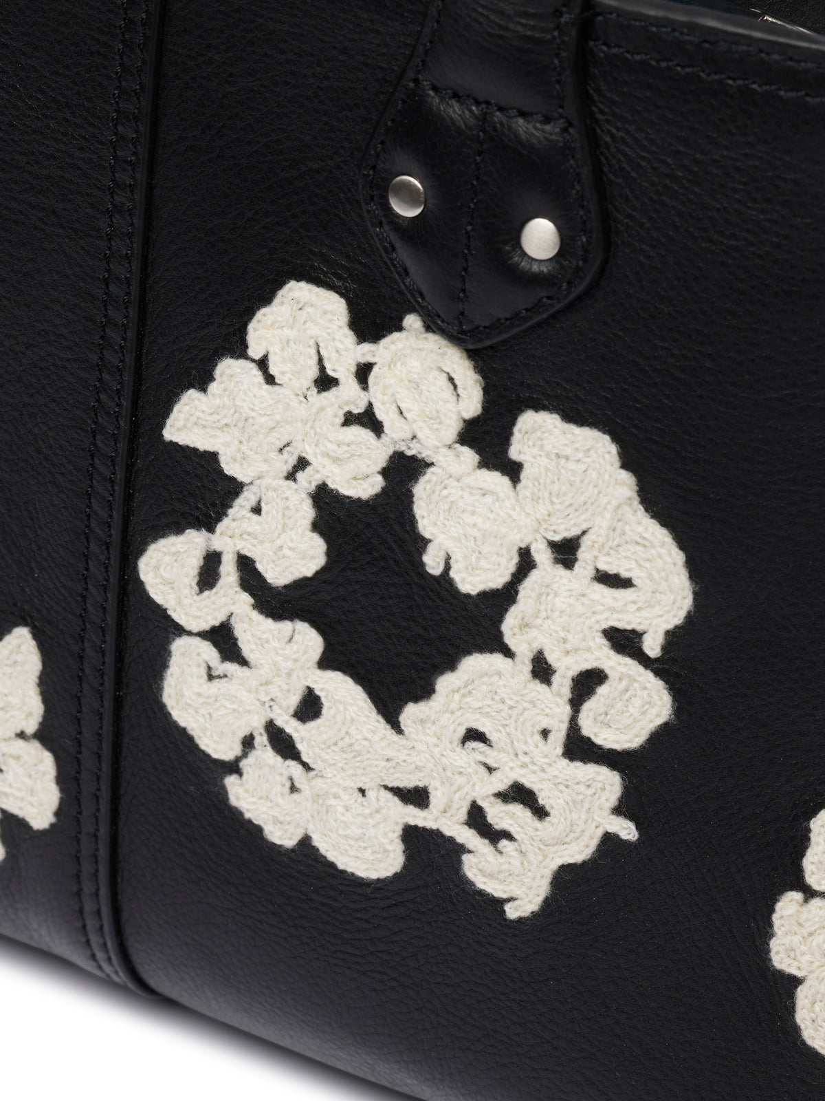 Cotton Wreath Leather Bag Small