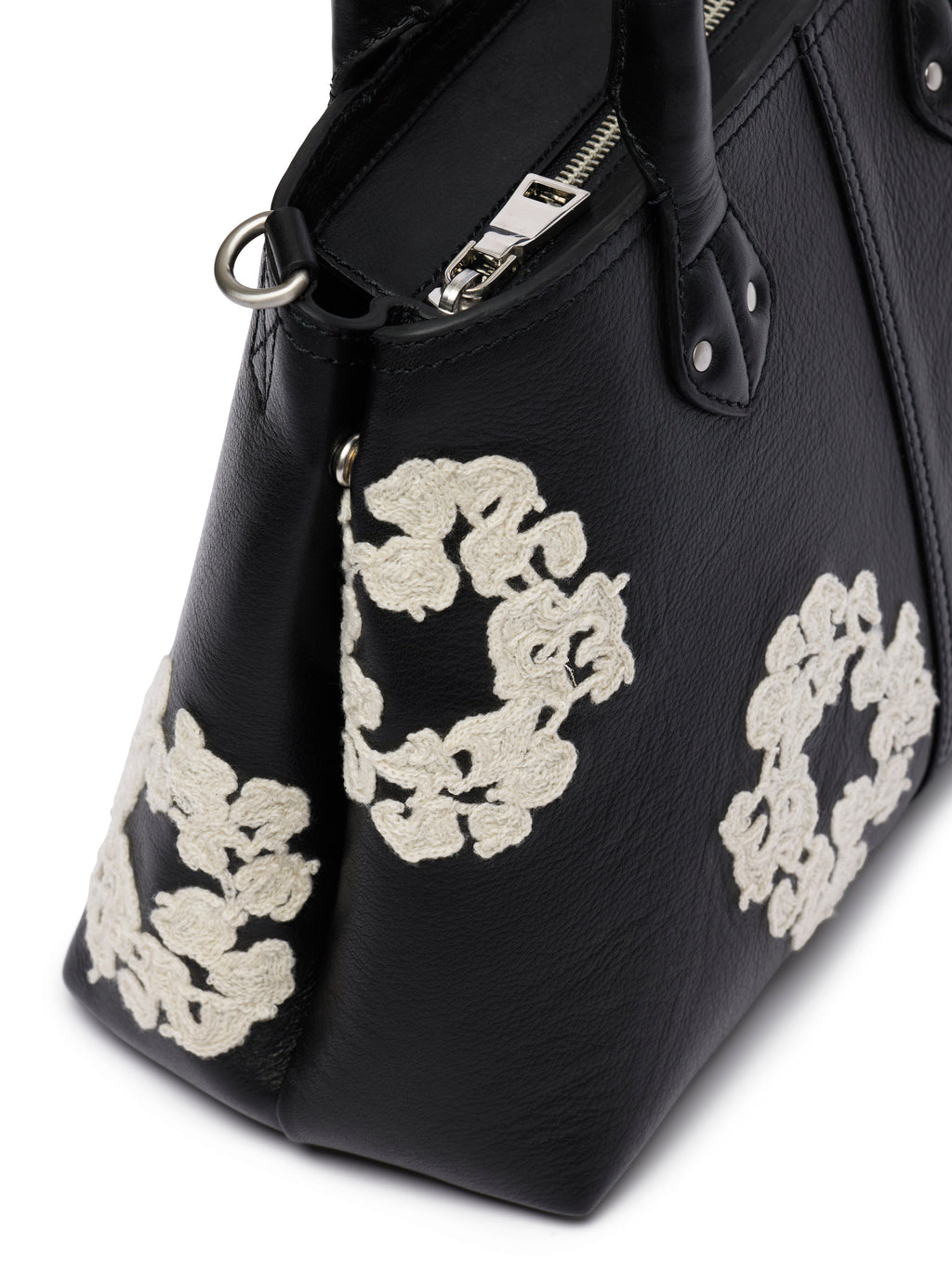 Cotton Wreath Leather Bag Small