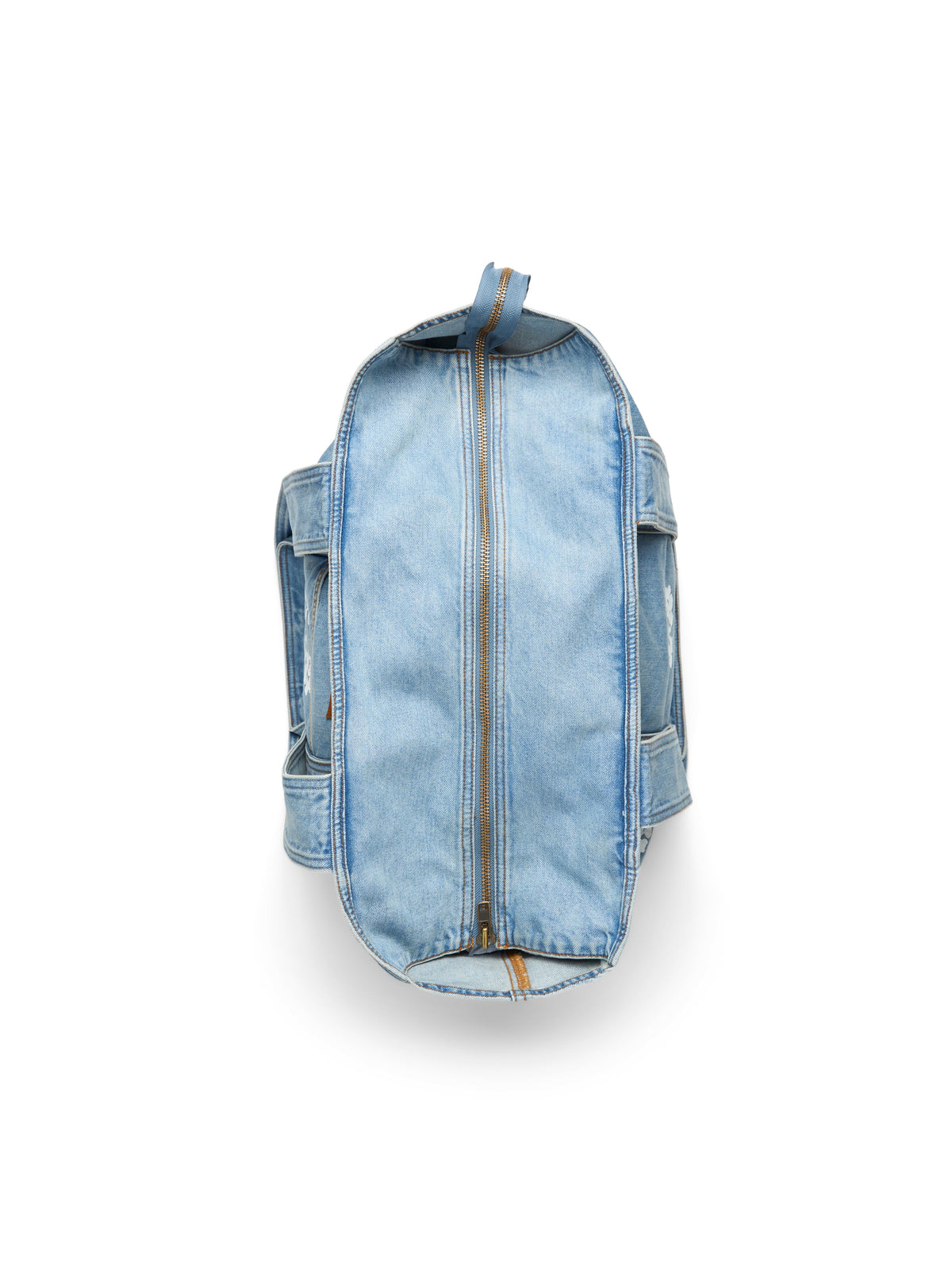 Cotton Wreath Light Wash Denim Tote Bag