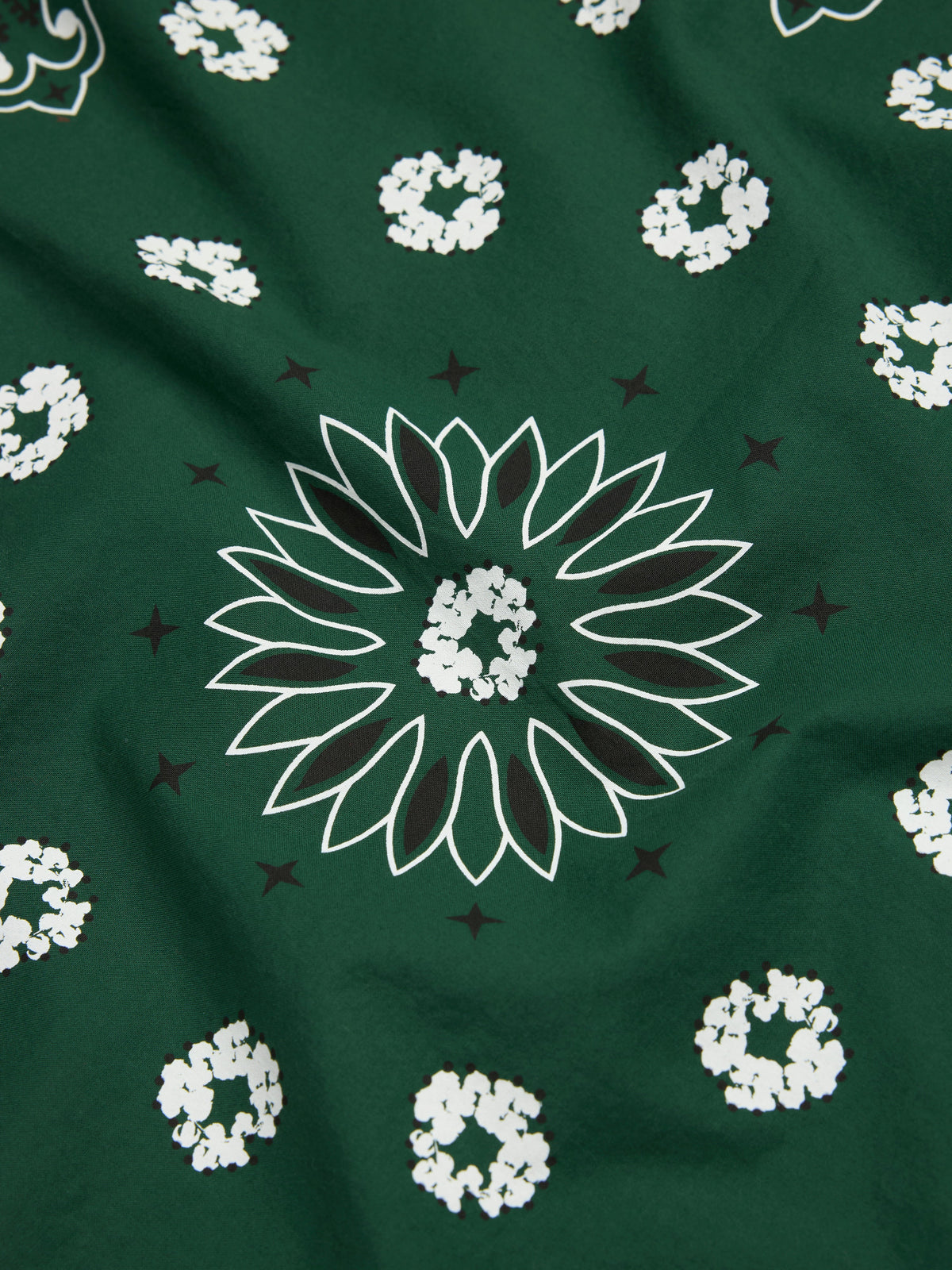 Cotton Wreath Paisley Bandana Green