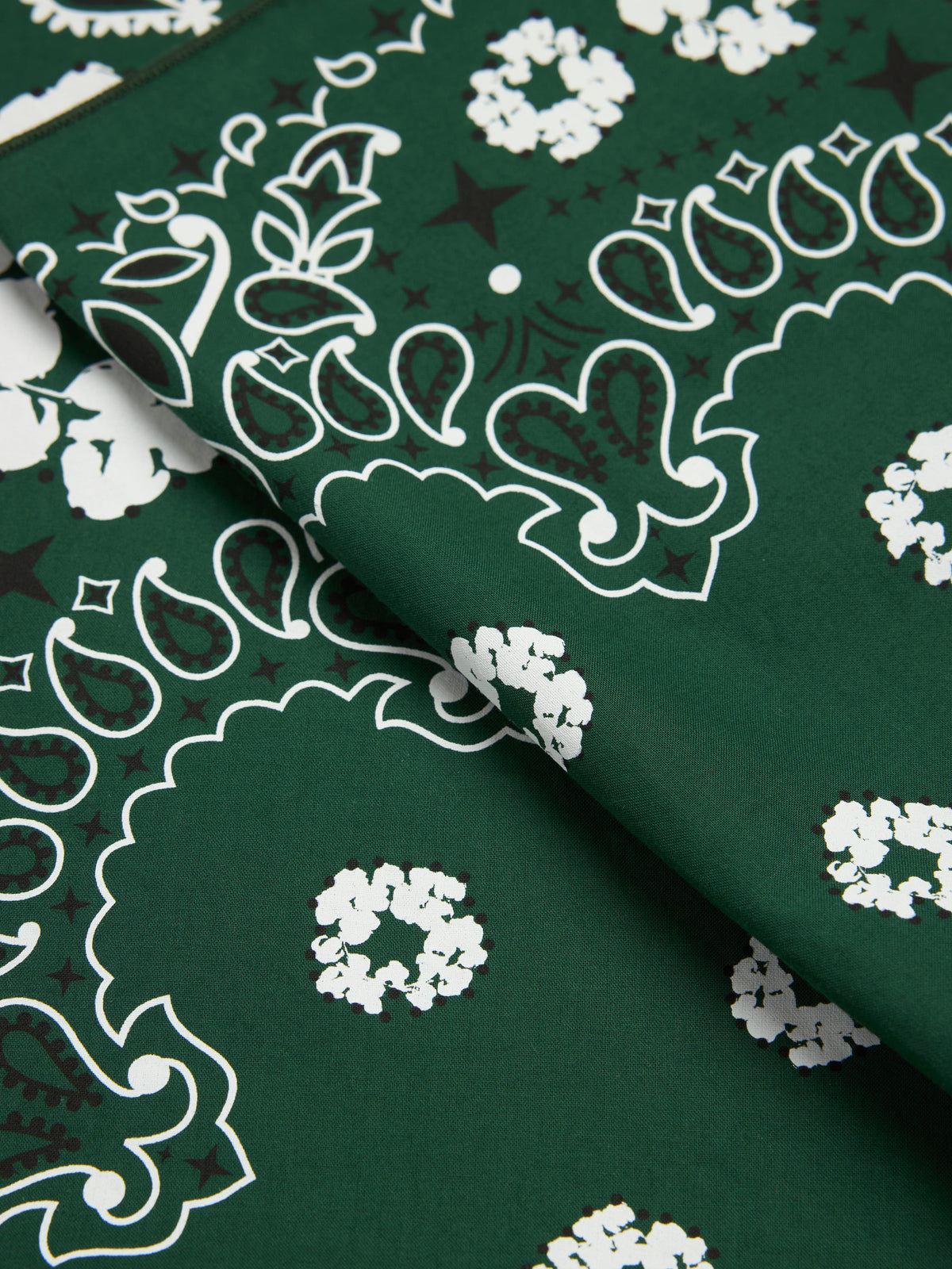 Cotton Wreath Paisley Bandana Green
