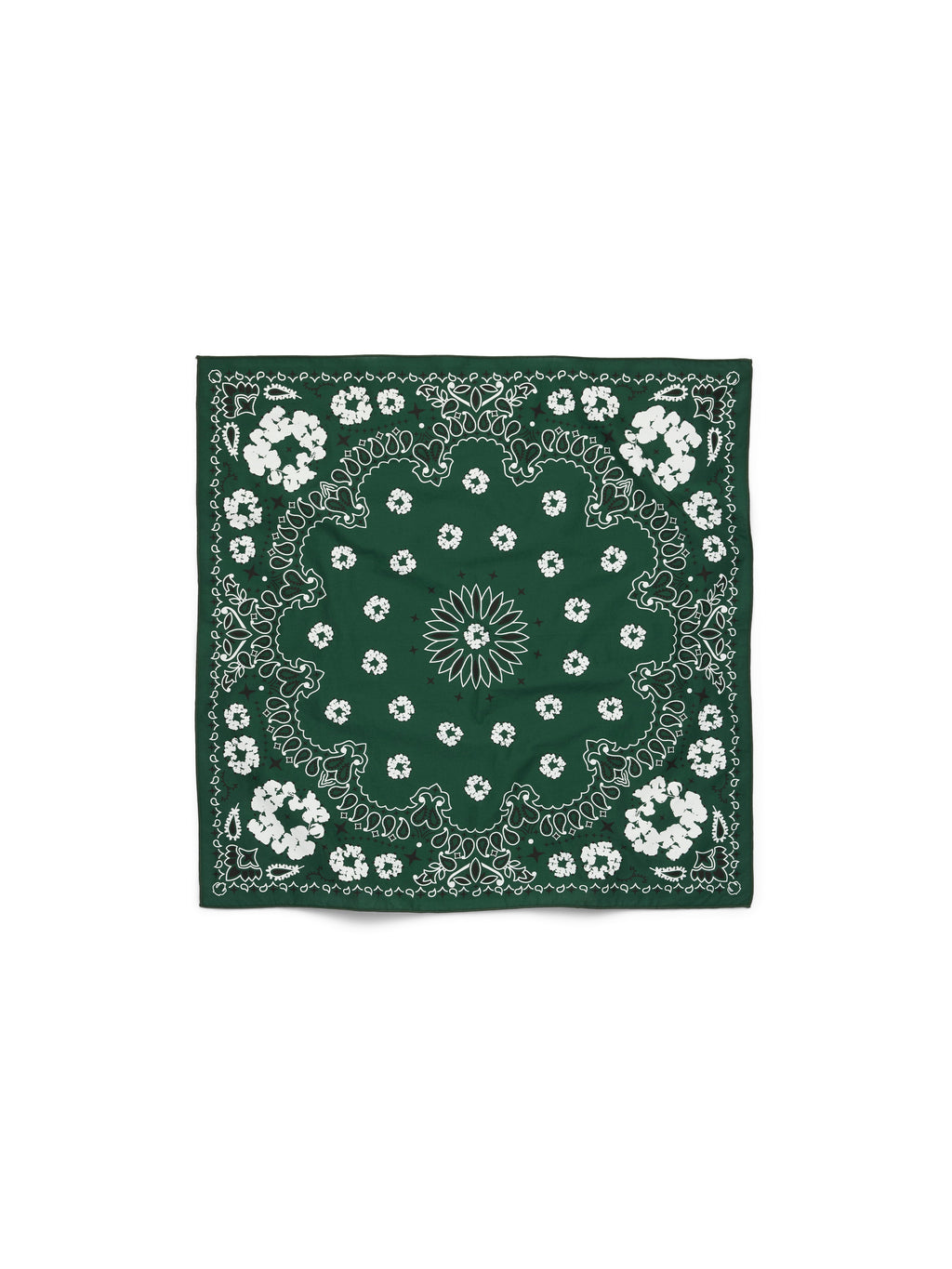 Cotton Wreath Paisley Bandana Green