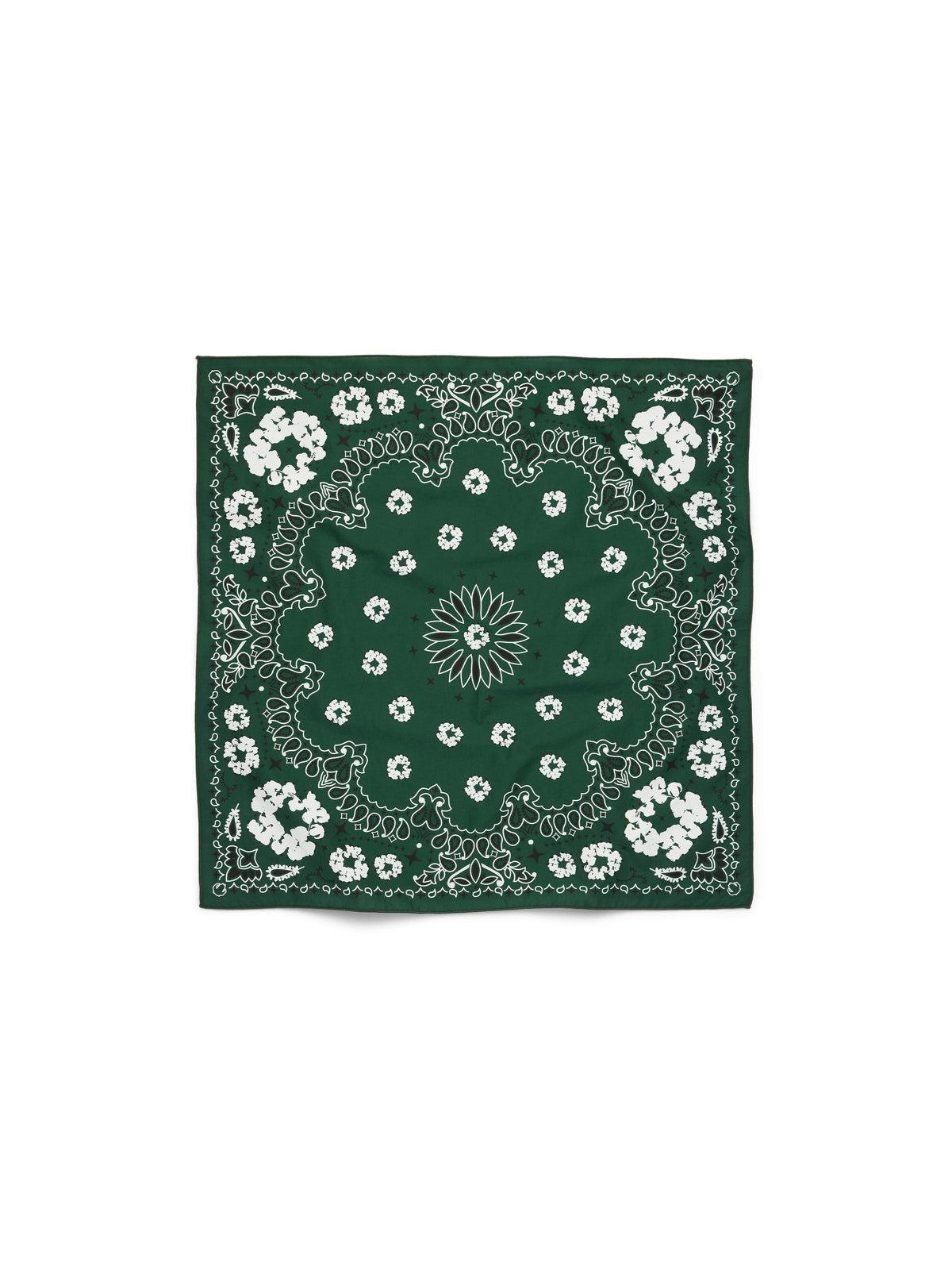 Cotton Wreath Paisley Bandana Green