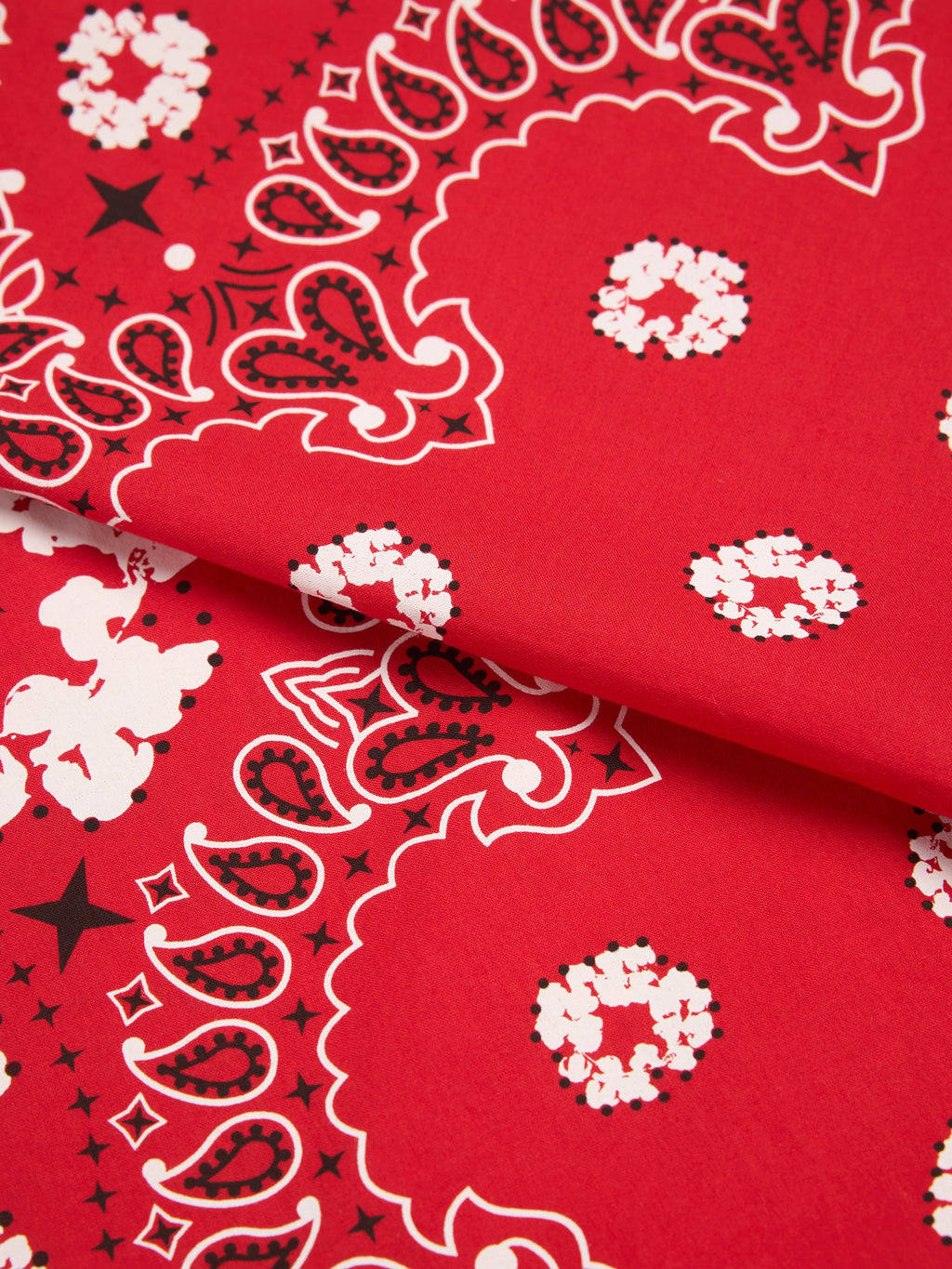 Cotton Wreath Paisley Bandana Red