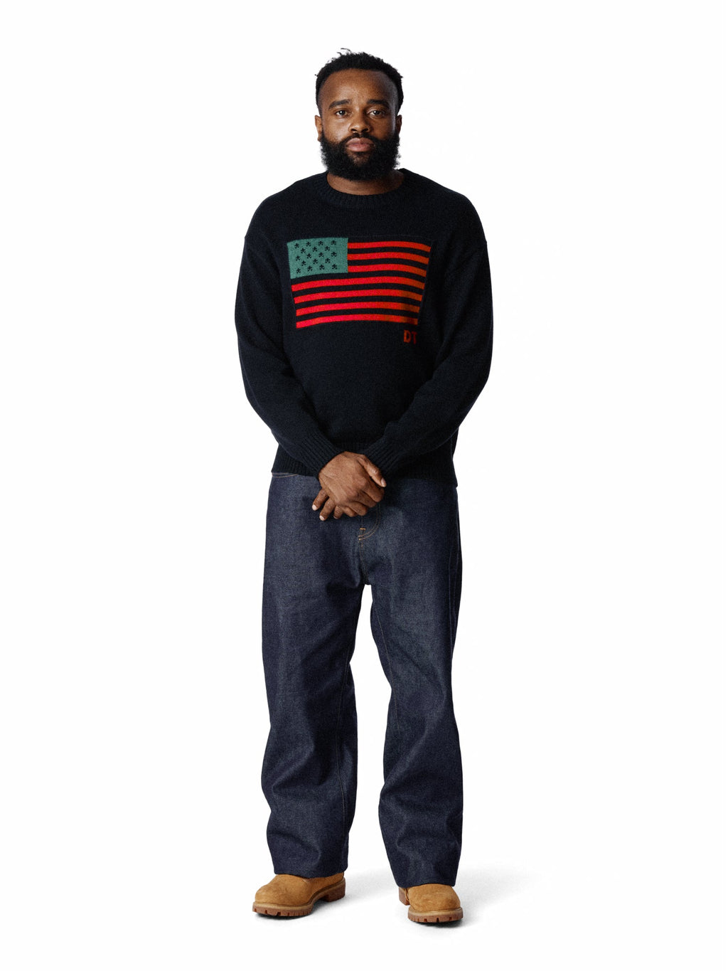 Pan-African American Pilled Sweater Black