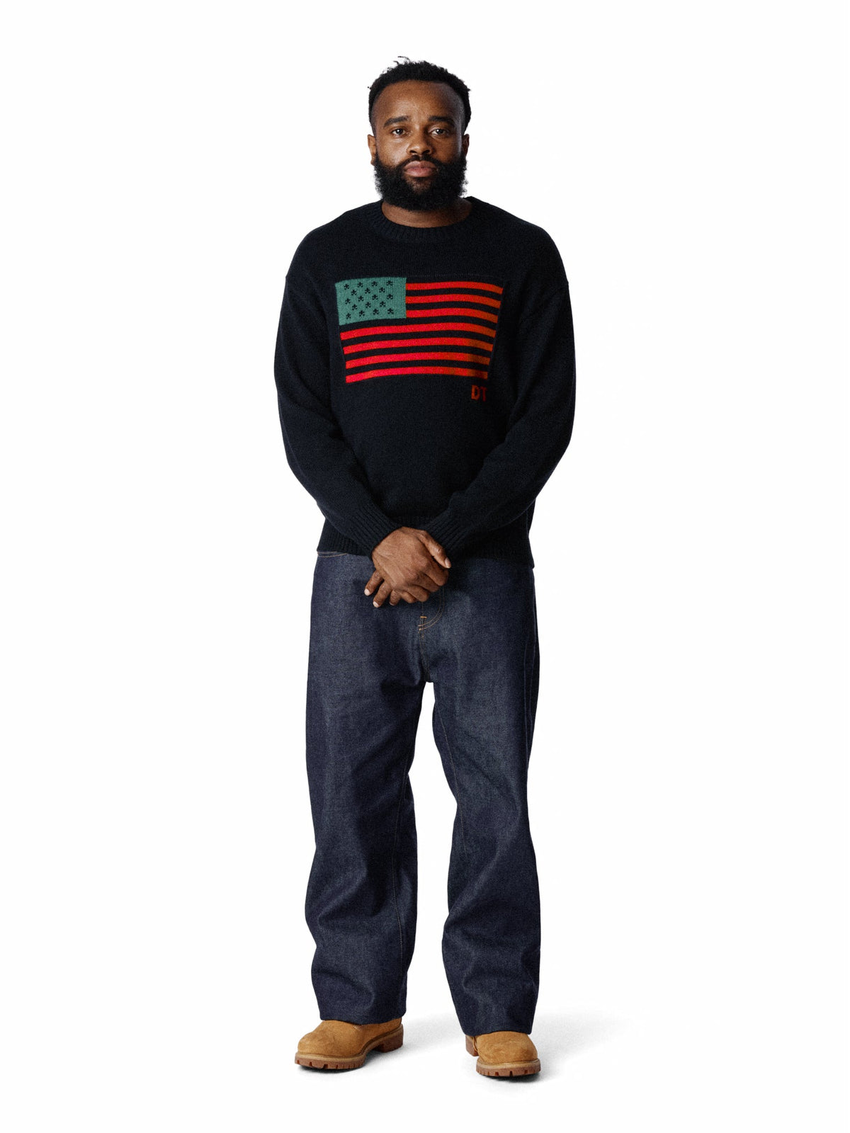 Pan-African American Pilled Sweater Black