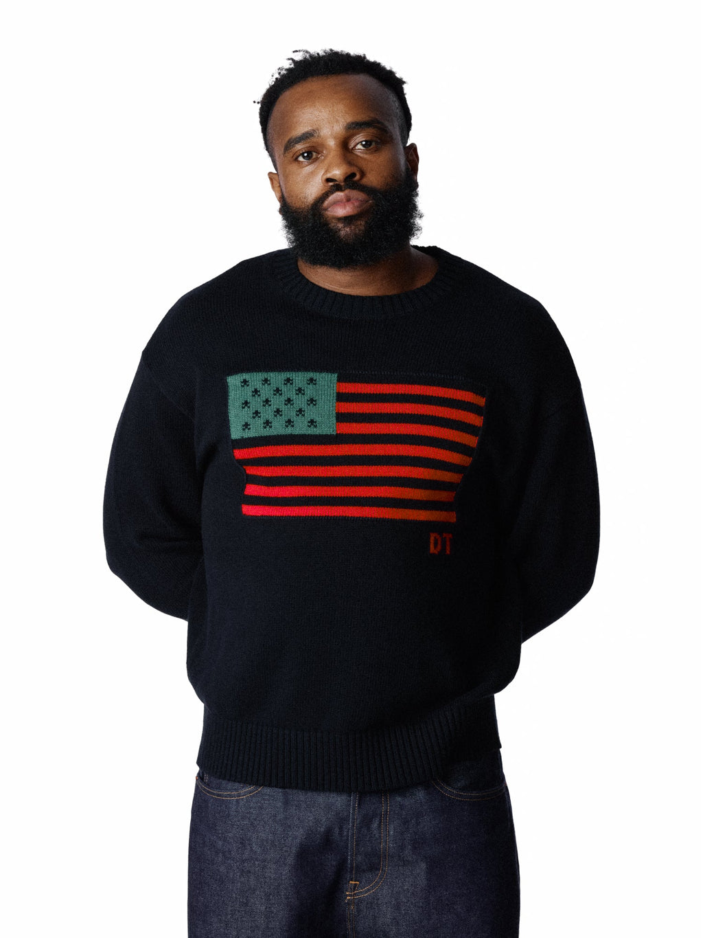 Pan-African American Pilled Sweater Black