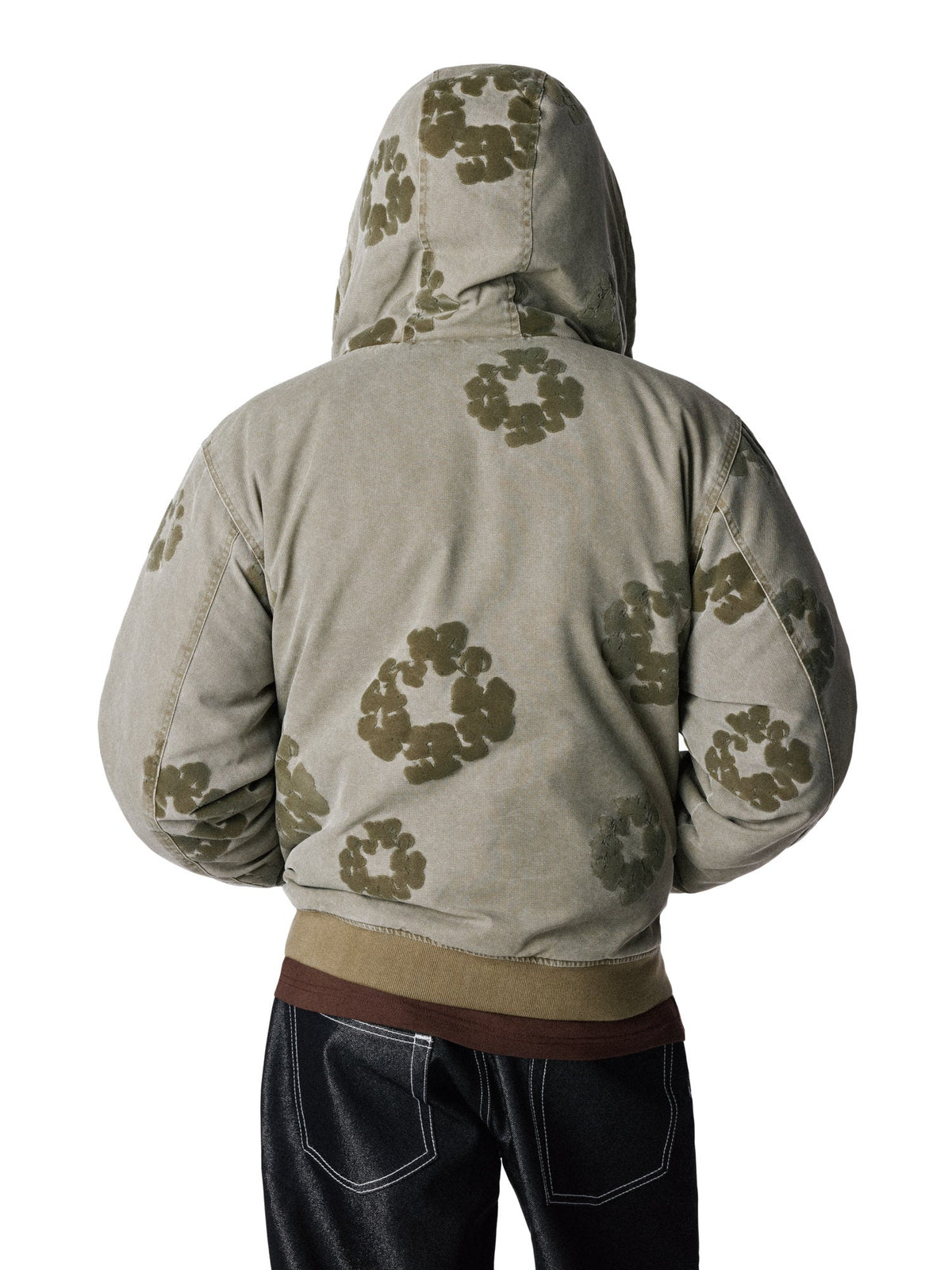 Cotton Wreath Flocked Zip Jacket