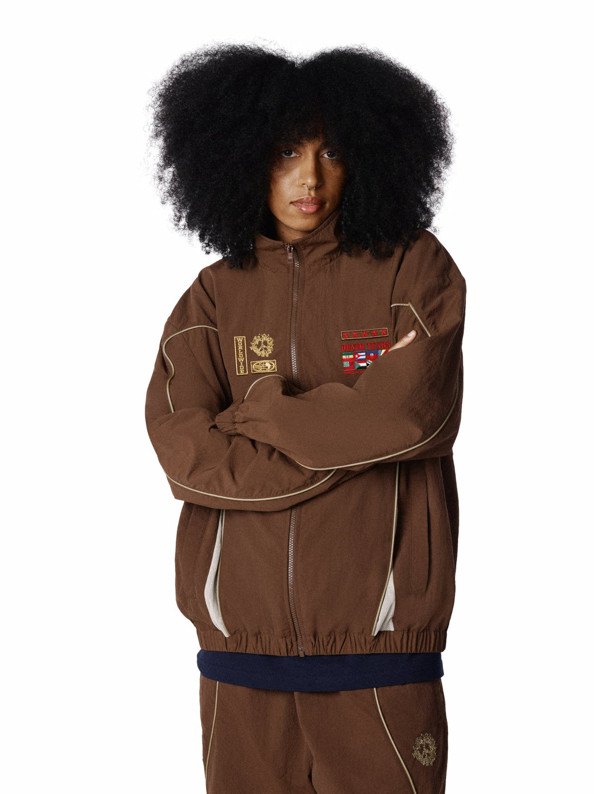 Diaspora Flag Track Jacket Brown