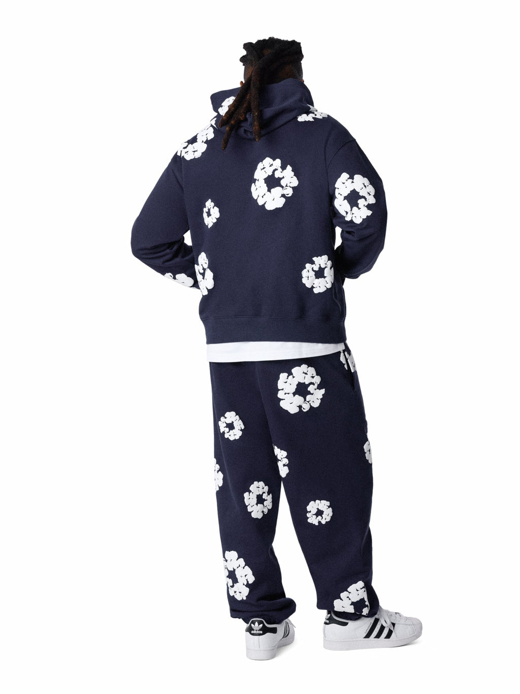 Cotton Wreath Sweatpants Navy