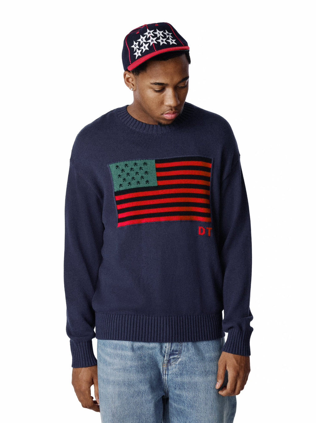 Pan-African American Pilled Sweater Navy