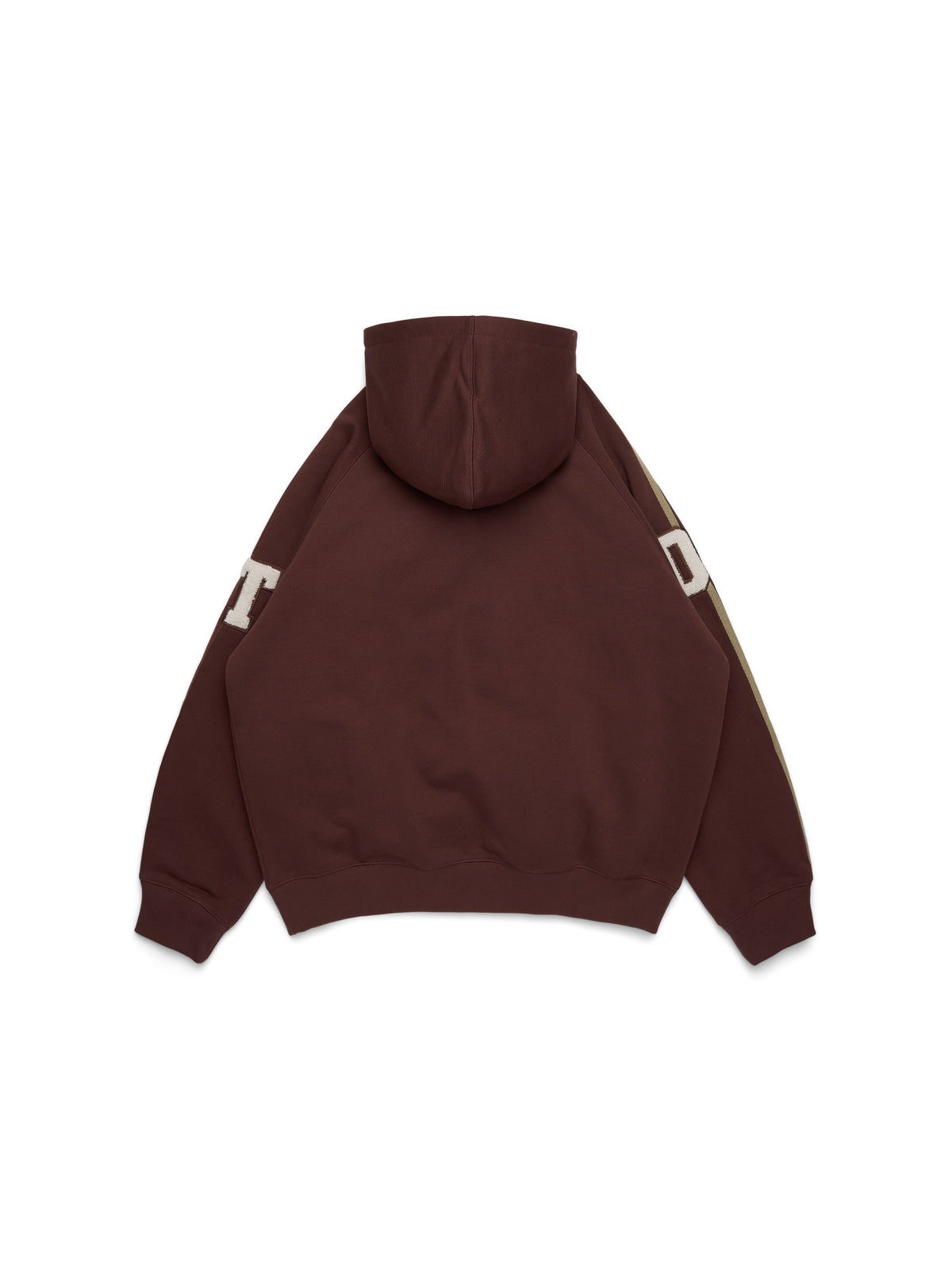 DT Chenille Patch Zip Hoodie Brown