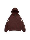DT Chenille Patch Zip Hoodie Brown