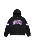DT Stripe Zip Hoodie Black