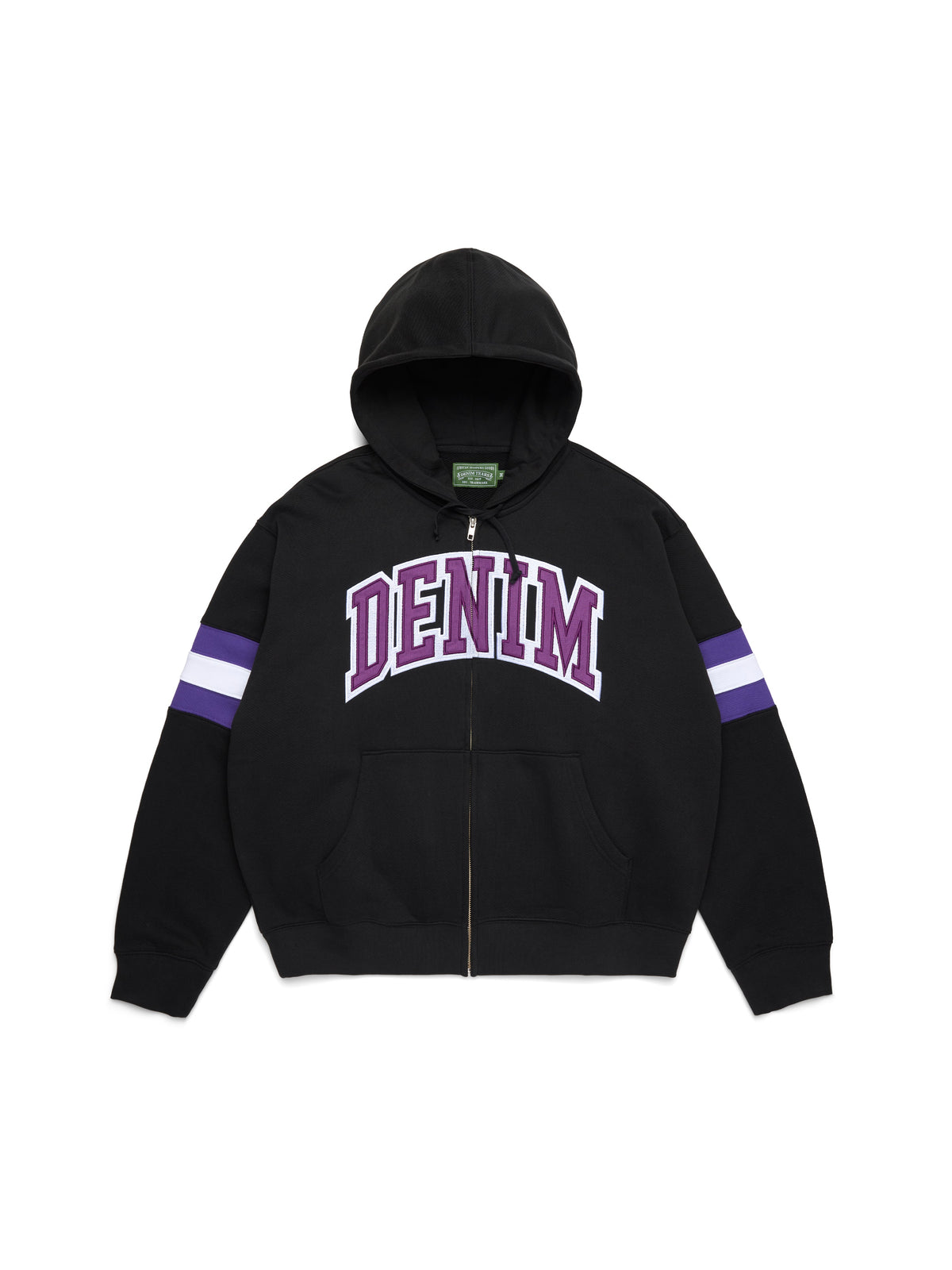 DT Stripe Zip Hoodie Black