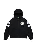 Denim U Paneled Zip Hoodie Black