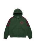 Denim U Paneled Zip Hoodie Green