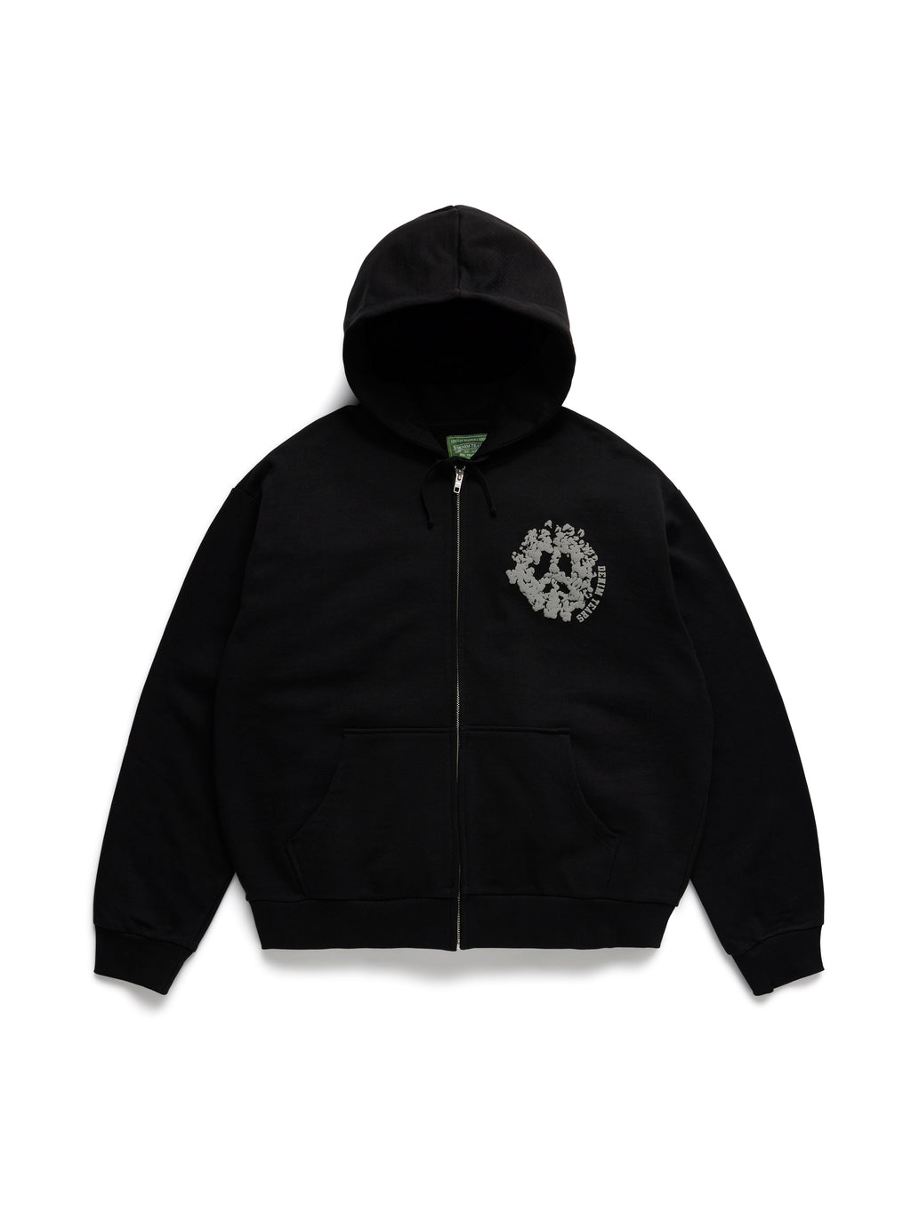 Denim U Zip Hoodie Black