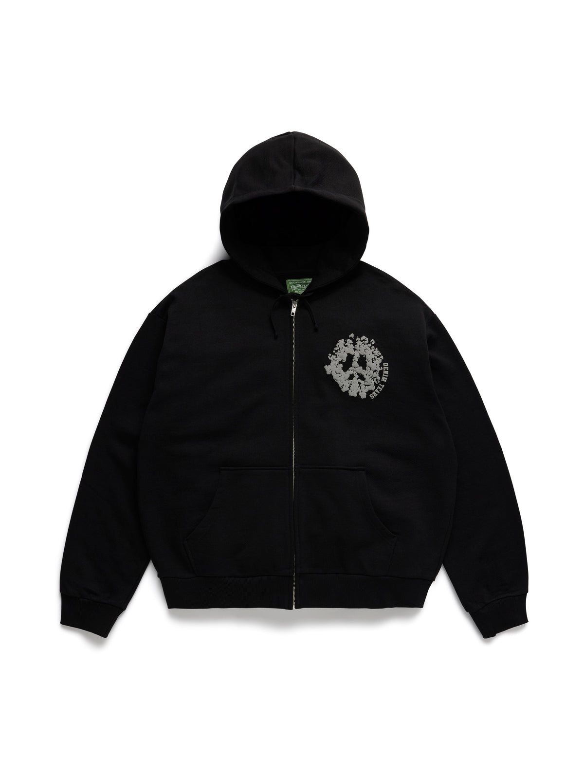 Denim U Zip Hoodie Black