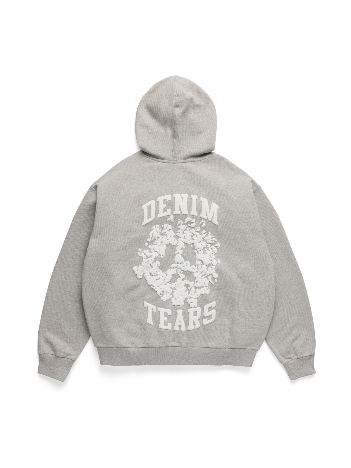 Denim U Zip Hoodie Grey