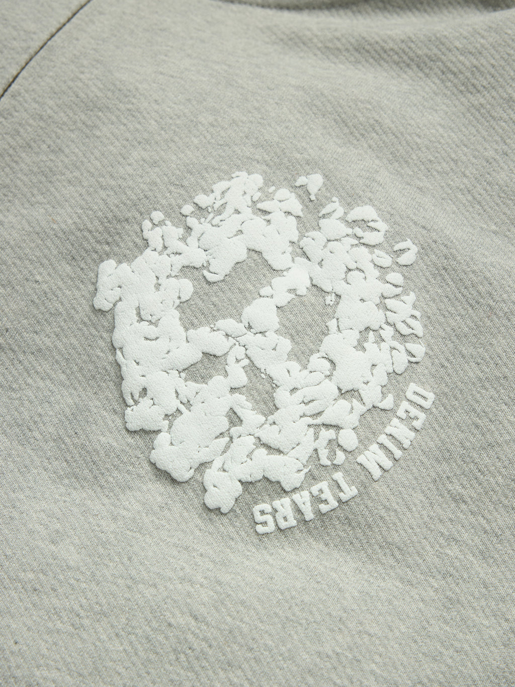 Denim U Zip Hoodie Grey