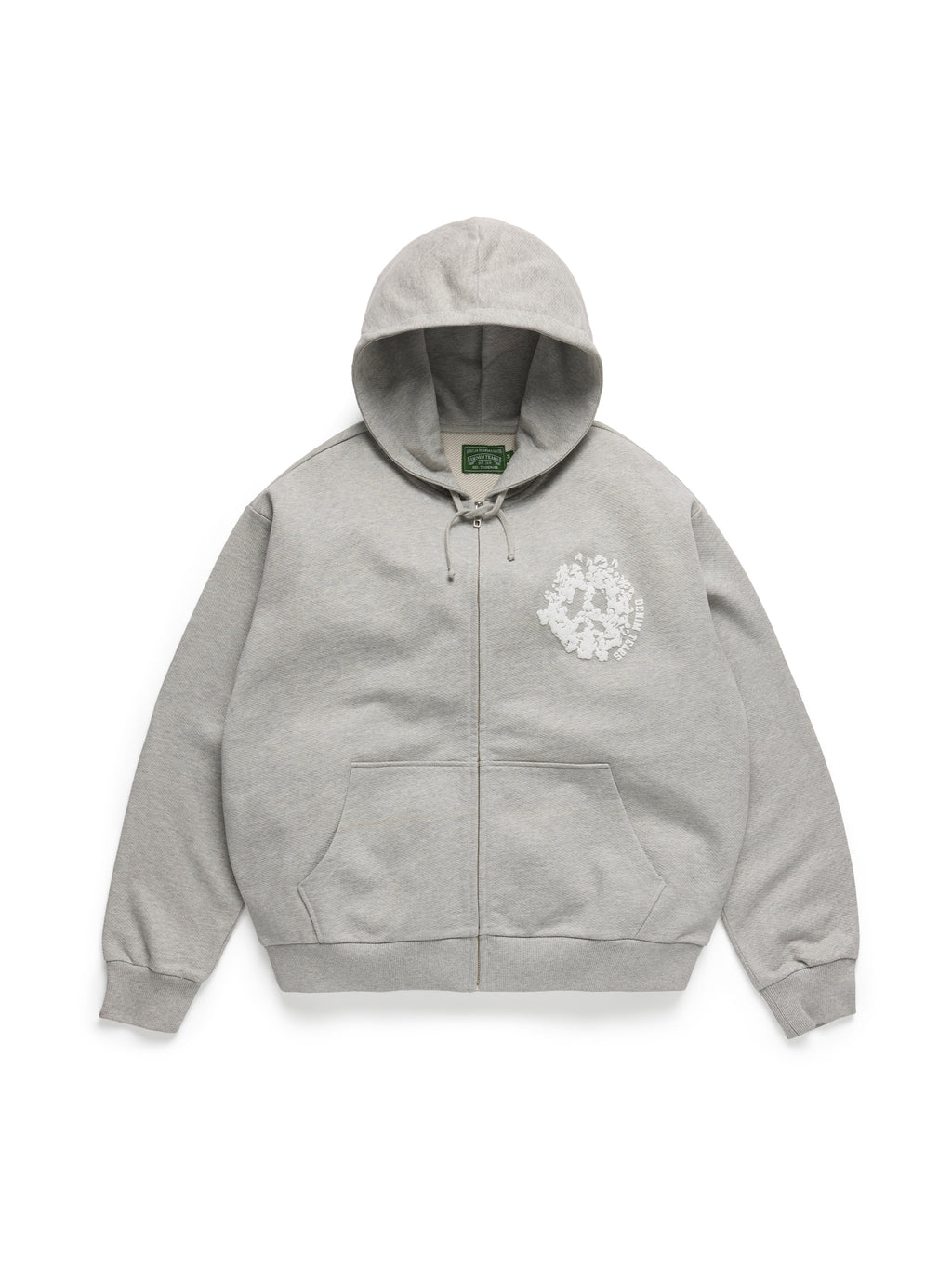Denim U Zip Hoodie Grey