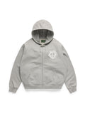 Denim U Zip Hoodie Grey