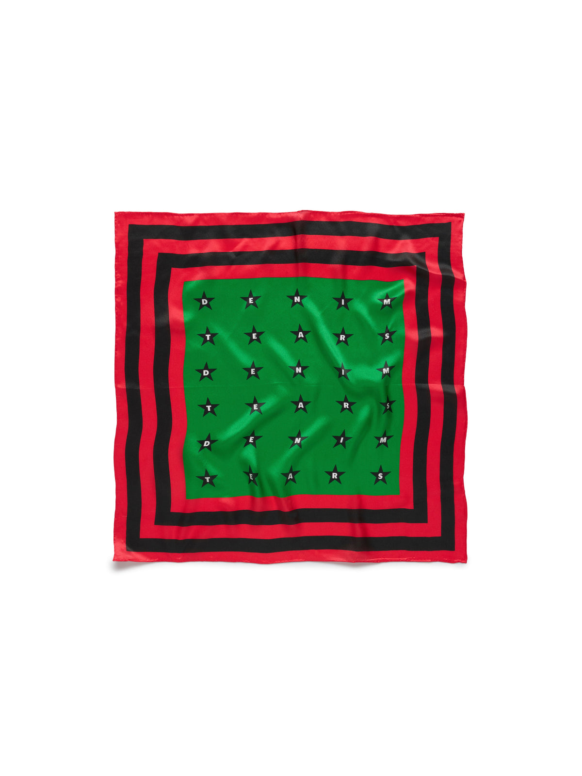 Diaspora Star Silk Scarf Red/Black/Green