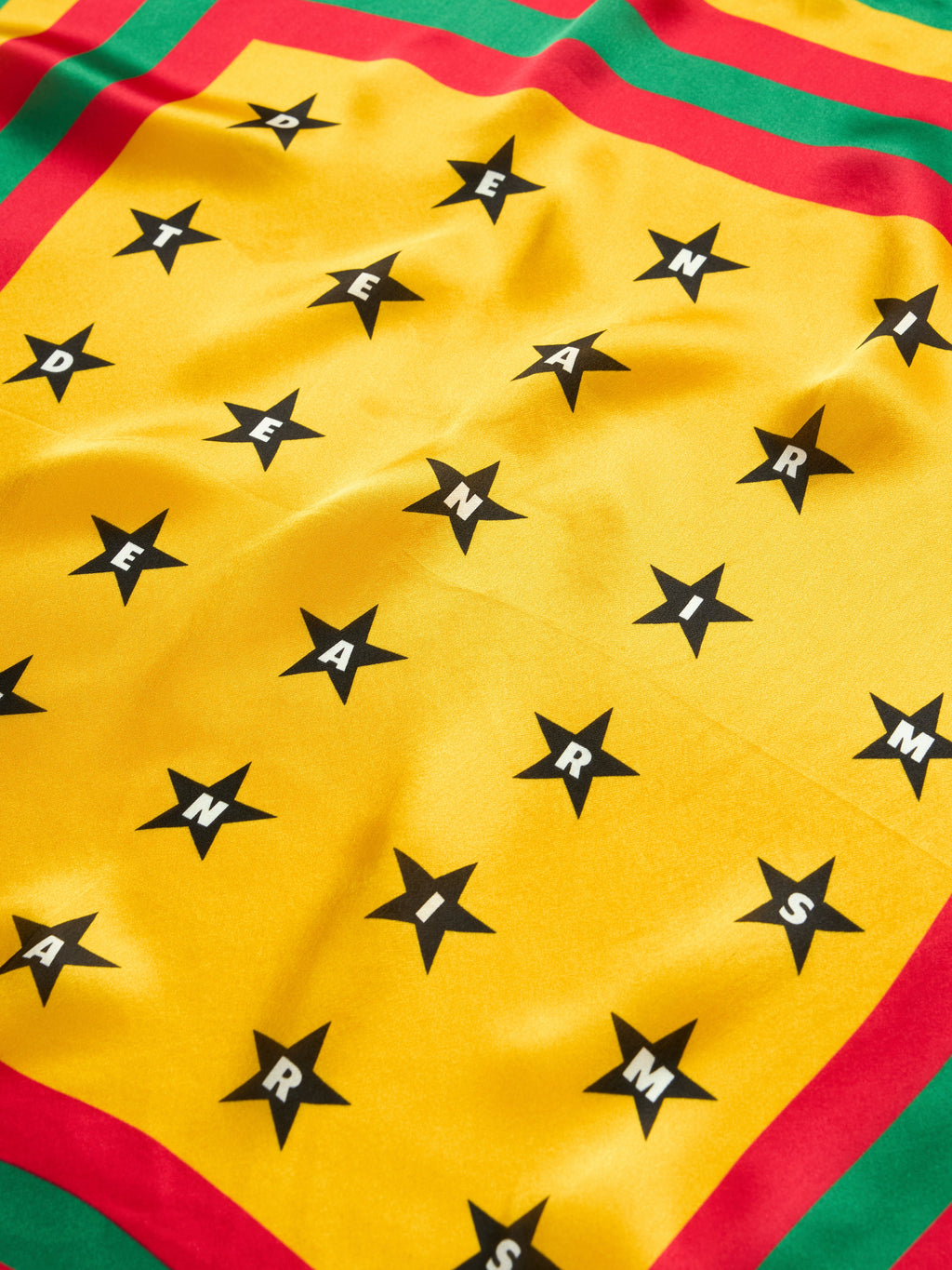 Diaspora Star Silk Scarf Yellow/Green/Red