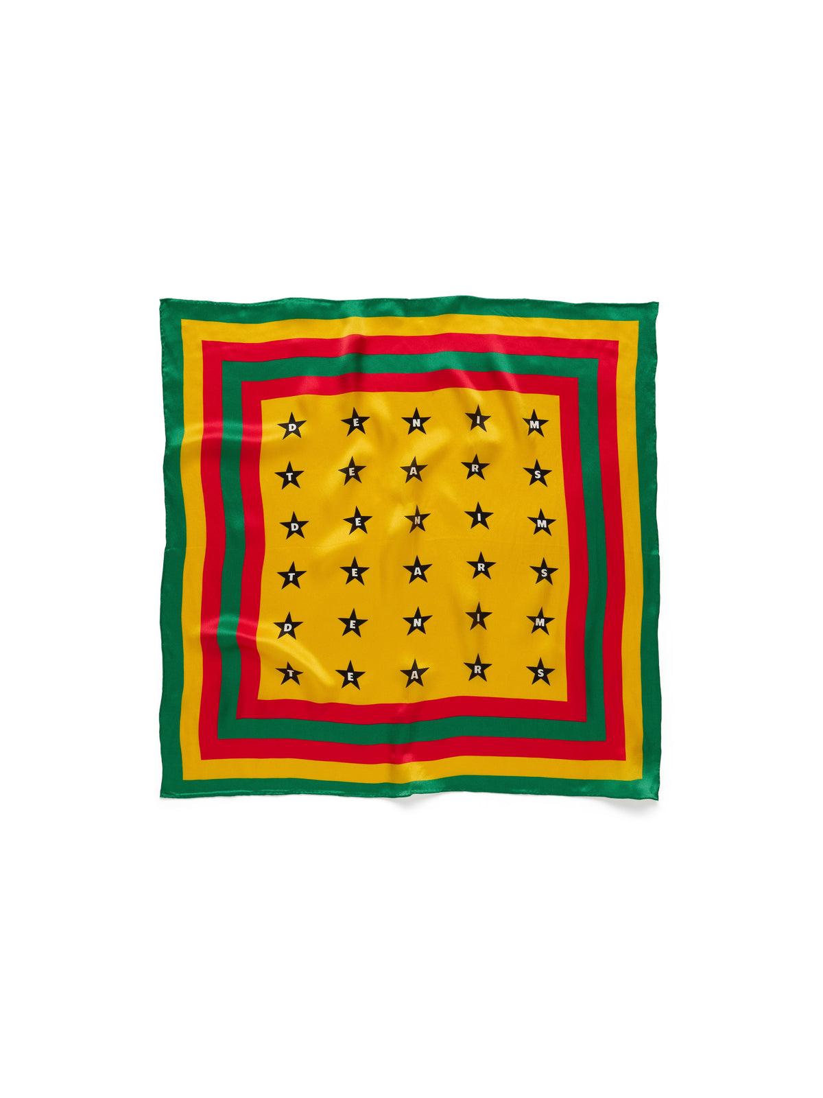 Diaspora Star Silk Scarf Yellow/Green/Red