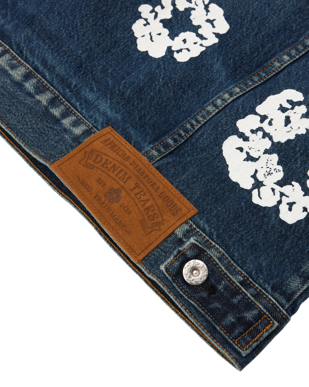 Cotton Wreath Denim Jacket Dark Wash