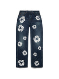 Baggy Cotton Wreath Denim Pant Dark Wash